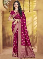 Silk Burgandy Festival Wear Zari Work Saree